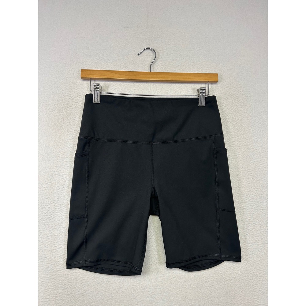 Athleisure RBX Womens Medium Black High Waisted Padded Side Pocket Biker Shorts